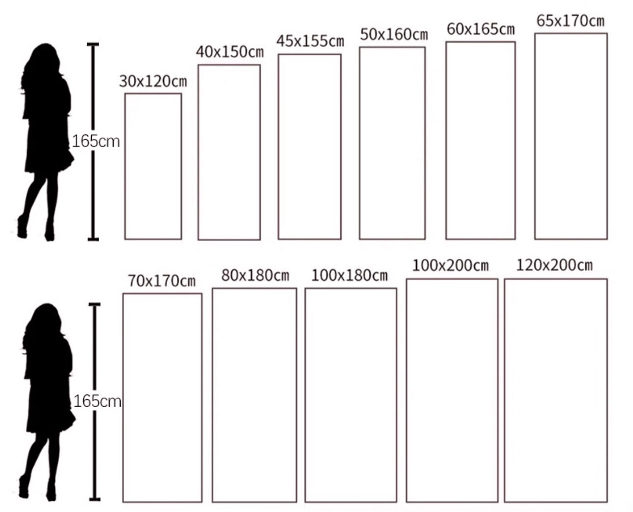 size of full length mirror