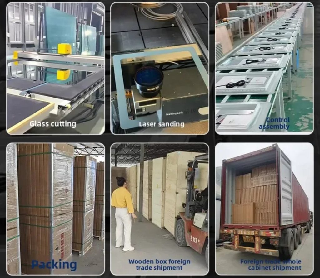 led bathroom mirror packing